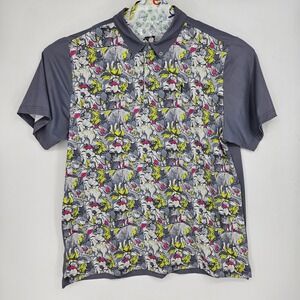 William Murray Shirt‎ Mens XXL Polo Jungle Print AOP Golf Casual Short Sleeve